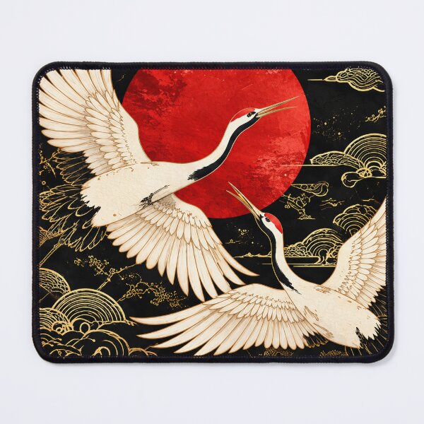 Item preview, Japanese Cranes & Red Sun – Traditional Japanese Art designed and sold by Vantu Design.