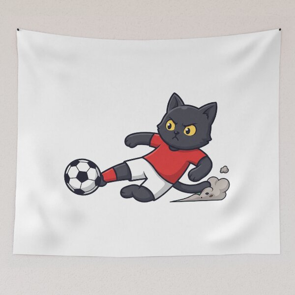 Item preview, Black Cat Soccer Slide Tackle designed and sold by Rariks.