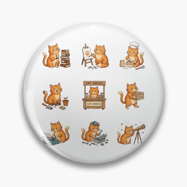 Item preview, Orange Tabby Cat Working Professions Cute Sticker Art designed and sold by mood-draftsman.
