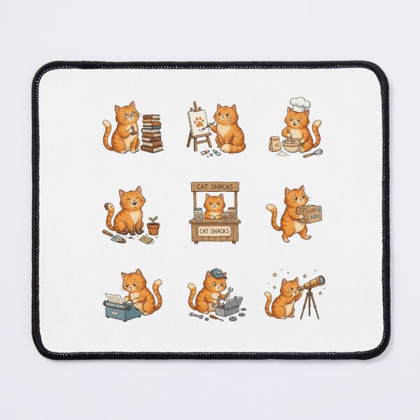 Item preview, Orange Tabby Cat Working Professions Cute Sticker Art designed and sold by mood-draftsman.