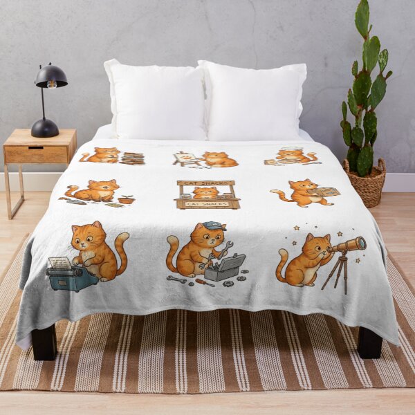 Item preview, Orange Tabby Cat Working Professions Cute Sticker Art designed and sold by mood-draftsman.