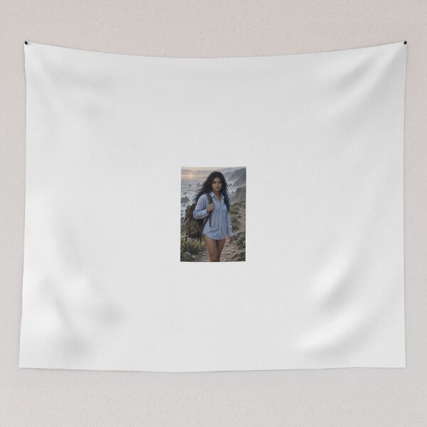 Item preview, Woman with Striped Shirt and Rucksack designed and sold by CathryneDelamort.