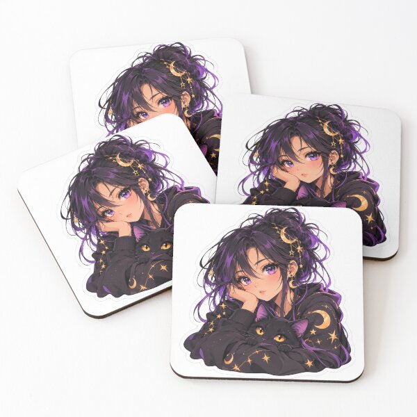 Item preview, Anime Moonlight Cat Girl designed and sold by Mystic Wild Studio.