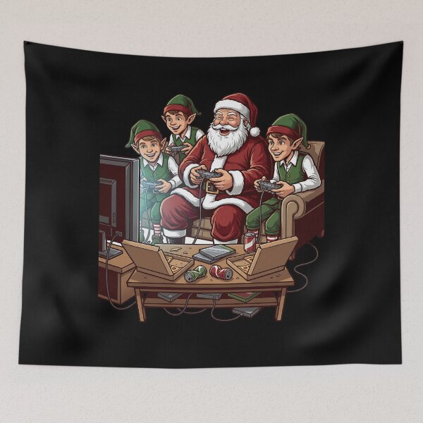 Item preview, Santa plays games with elves designed and sold by ReneMM.