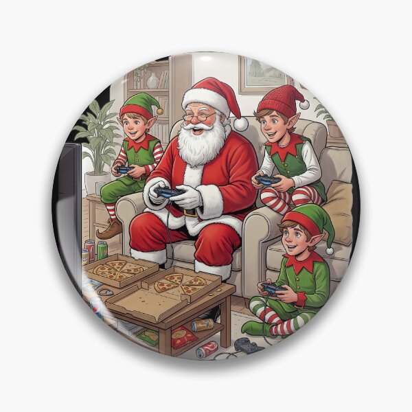 Item preview, Santa plays games with elves designed and sold by ReneMM.