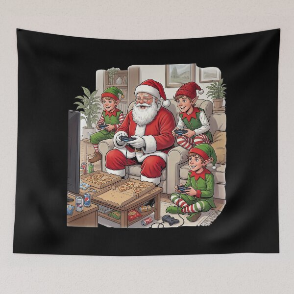 Item preview, Santa plays games with elves designed and sold by ReneMM.