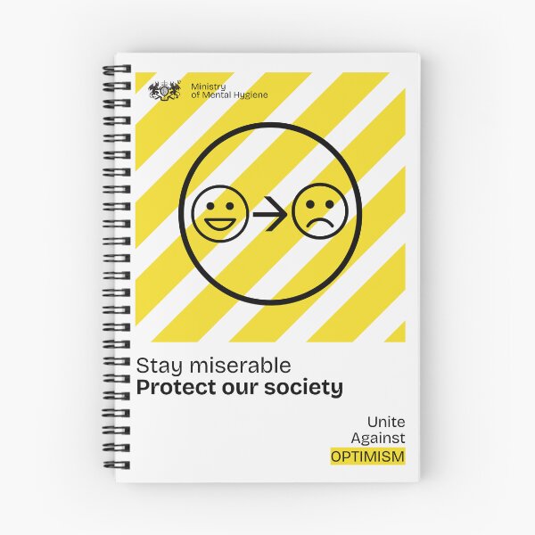 Item preview, Unite Against Optimism Poster | Ministry of Mental Hygiene Satire Print | Dark Humor Dystopian Wall Art designed and sold by Cynic Ink.