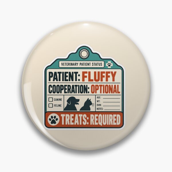 Item preview, Patient Fluffy Cooperation Optional – Funny Vet Tech Sticker designed and sold by astersgraphics.