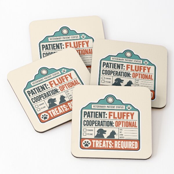 Item preview, Patient Fluffy Cooperation Optional – Funny Vet Tech Sticker designed and sold by astersgraphics.