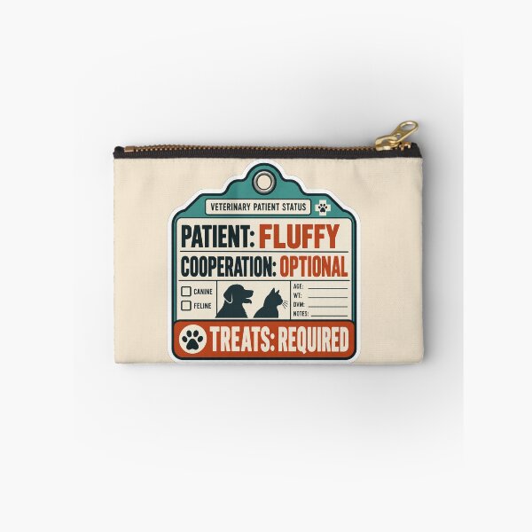 Item preview, Patient Fluffy Cooperation Optional – Funny Vet Tech Sticker designed and sold by astersgraphics.