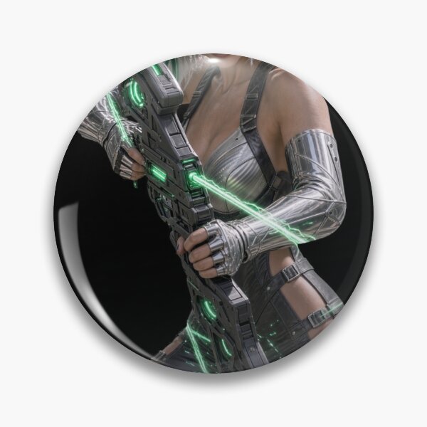 Item preview, Futuristic Cyberpunk Archer Girl with Laser Bow designed and sold by EvolutionMerch.