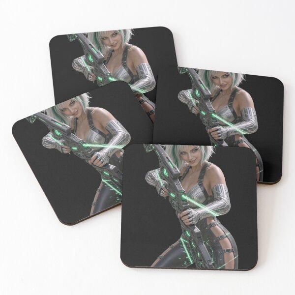 Item preview, Futuristic Cyberpunk Archer Girl with Laser Bow designed and sold by EvolutionMerch.