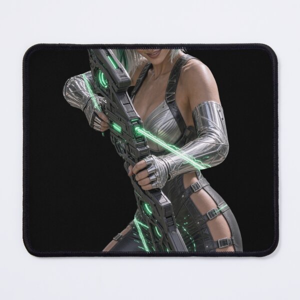 Item preview, Futuristic Cyberpunk Archer Girl with Laser Bow designed and sold by EvolutionMerch.