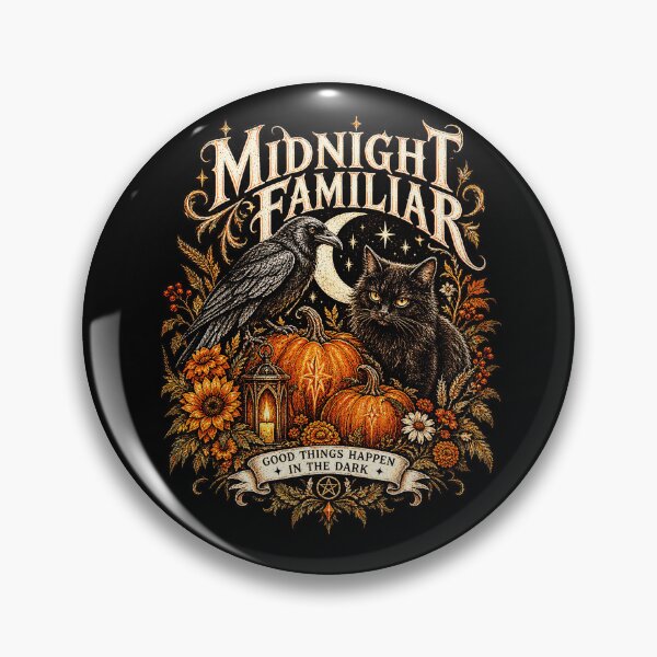 Item preview, Midnight Familiar Gothic Raven & Black Cat Halloween designed and sold by TheInkRaven.