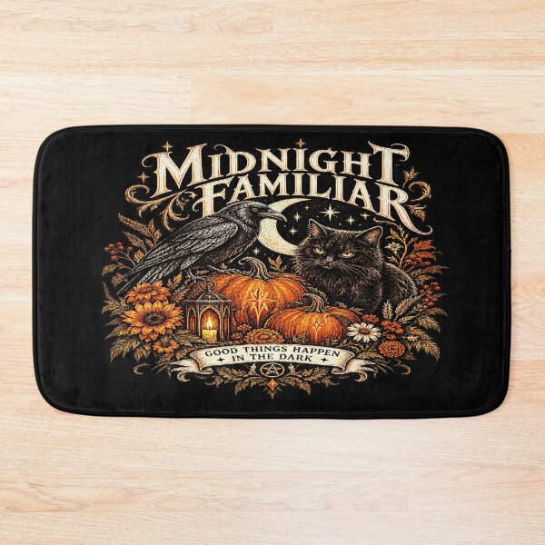Item preview, Midnight Familiar Gothic Raven & Black Cat Halloween designed and sold by TheInkRaven.