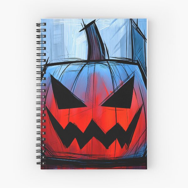 Item preview, Glowing Jack O Lantern Halloween Night Over a Stylized Cityscape with Dark Colors Sinister Energy designed and sold by OlfactoART Studio.