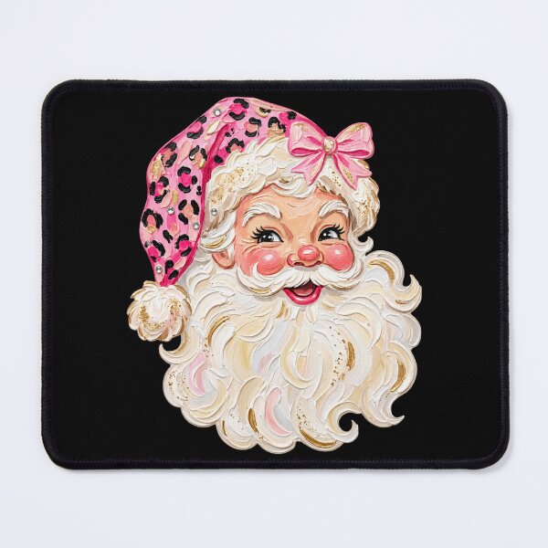 Item preview, Pink Leopard Santa Claus Coquette Christmas Portrait designed and sold by AmiGraph.