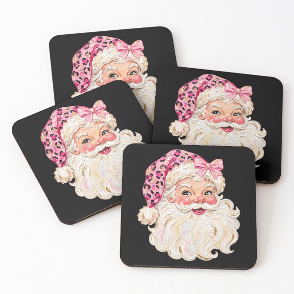 Item preview, Pink Leopard Santa Claus Coquette Christmas Portrait designed and sold by AmiGraph.