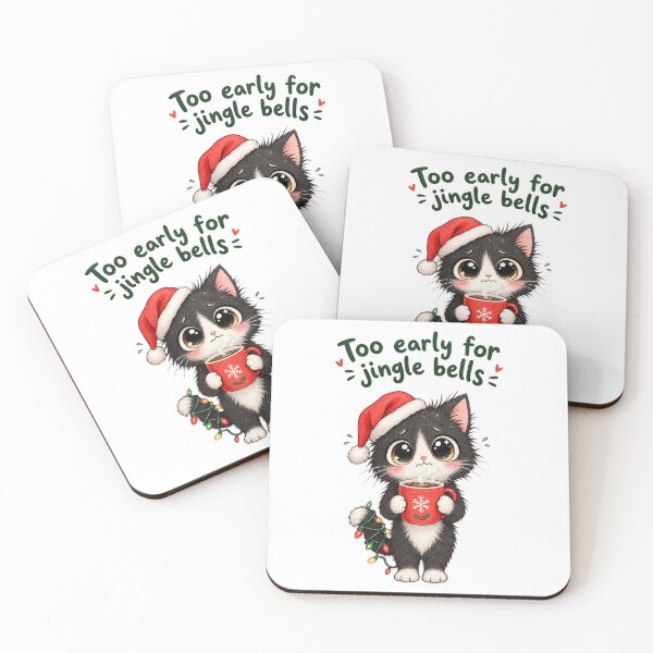 Item preview, Cute Kawaii Tuxedo Cat Christmas Coffee designed and sold by tobbyasz.