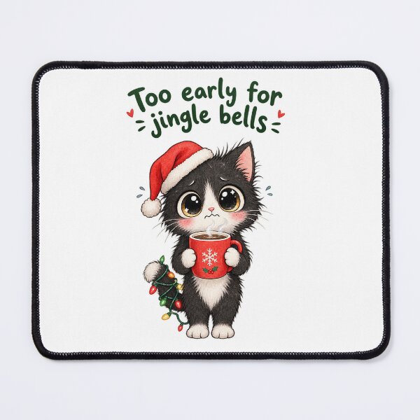 Item preview, Cute Kawaii Tuxedo Cat Christmas Coffee designed and sold by tobbyasz.