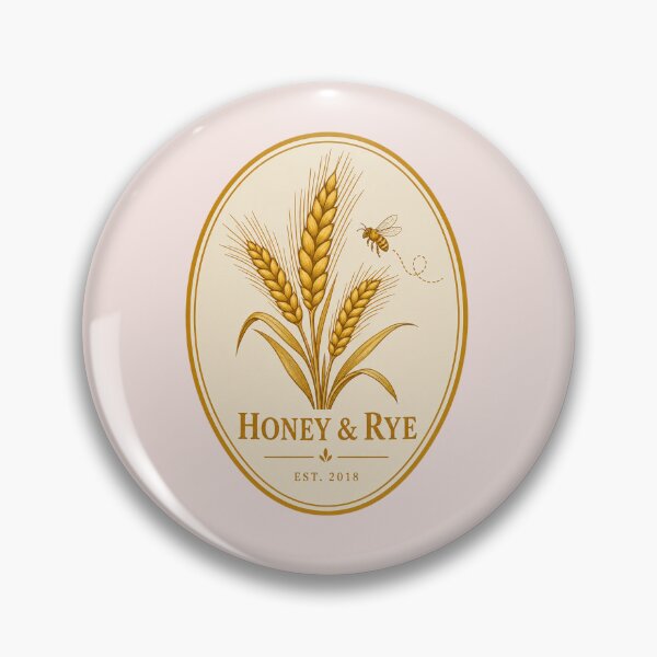 Item preview, Vintage Botanical Brand Badge Sticker | "Honey & Rye" Retro Wheat & Bee Logo Label | Cottagecore Aesthetic Décor designed and sold by dannydesignerco.