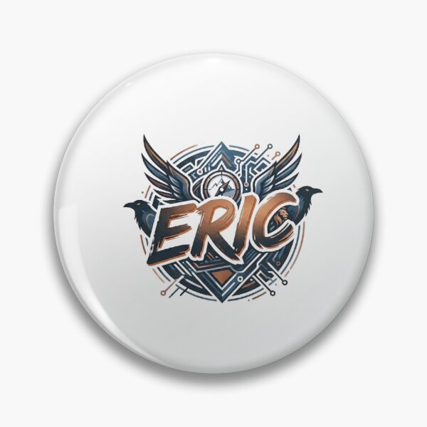 Item preview, Eric Cyberpunk Gaming Crest - Esports Typo & Mechanical Wings designed and sold by heritage-supply.