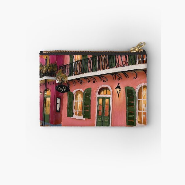 Item preview, Quaint New Orleans Cafe with Green Shutters and Vibrant Facade on a Bustling Street designed and sold by OlfactoART Studio.