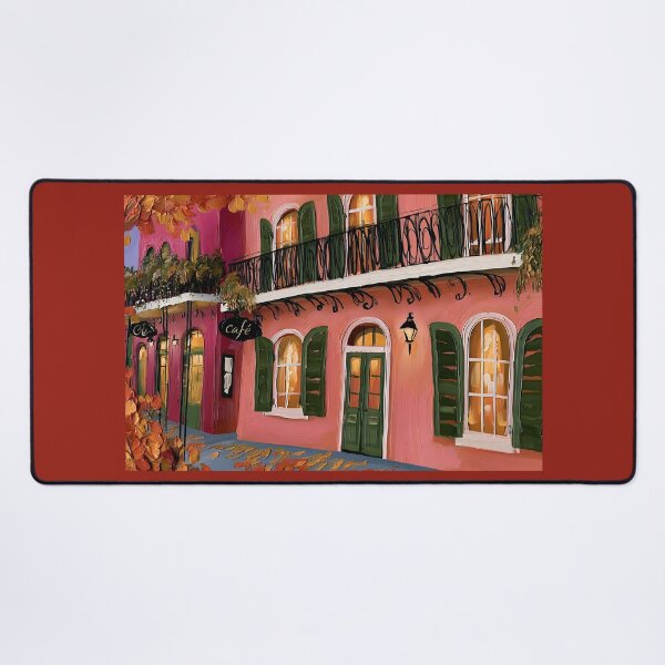 Item preview, Quaint New Orleans Cafe with Green Shutters and Vibrant Facade on a Bustling Street designed and sold by OlfactoART Studio.