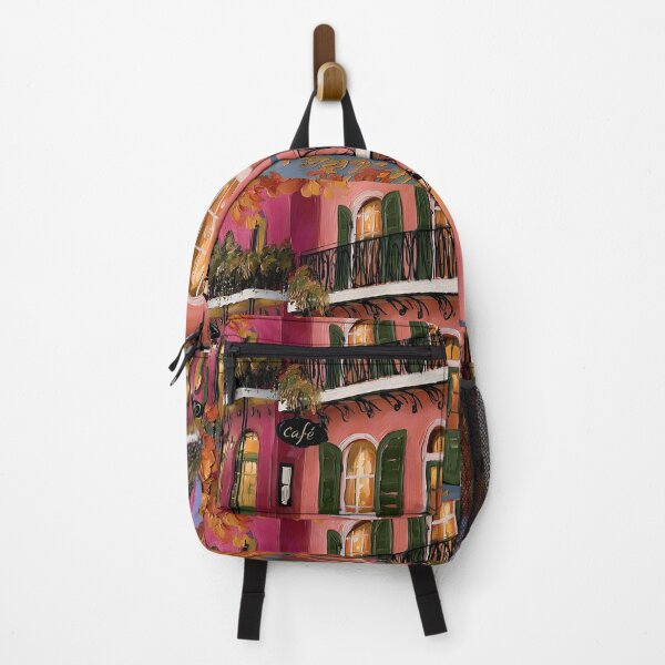 Item preview, Quaint New Orleans Cafe with Green Shutters and Vibrant Facade on a Bustling Street designed and sold by OlfactoART Studio.