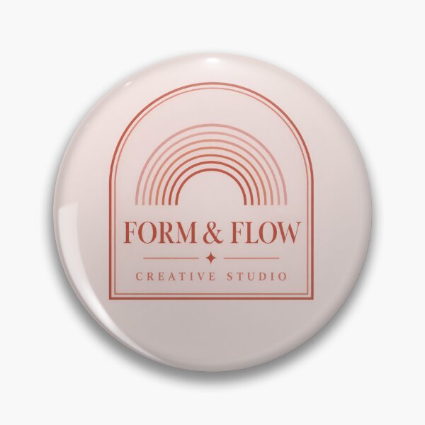 Item preview, Vintage Botanical Brand Badge Sticker | "Form & Flow" Retro Rainbow Logo Label | Cottagecore Aesthetic Décor designed and sold by dannydesignerco.