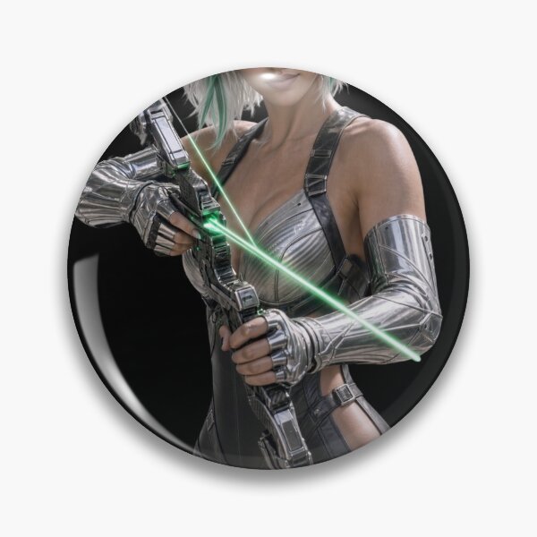 Item preview, Futuristic Cyberpunk Archer Girl with Laser Bow tir1 designed and sold by EvolutionMerch.