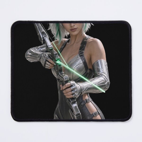 Item preview, Futuristic Cyberpunk Archer Girl with Laser Bow tir1 designed and sold by EvolutionMerch.
