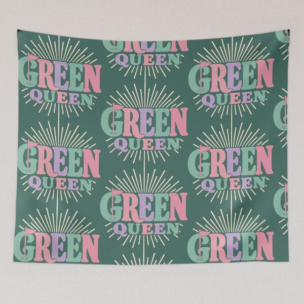 Item preview, Green Queen Bold Typography - Womens Pastel Golf Text Art - Elegant Sports Gift designed and sold by BelievingCreates.