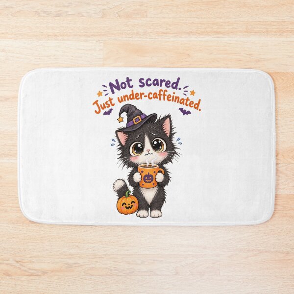 Item preview, Cute Kawaii Tuxedo Cat Halloween Coffee designed and sold by tobbyasz.