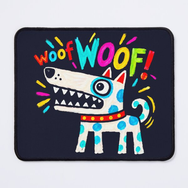 Item preview, woof! WOOF!! Loud Colorful Spotty Dog Barking Woof Art designed and sold by Big Bang Canvas.