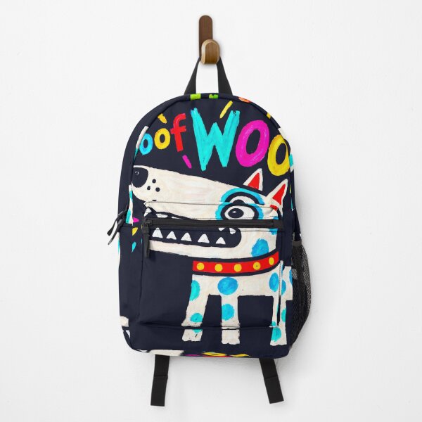 Item preview, woof! WOOF!!  Loud Colorful Spotty Dog Barking Woof Art designed and sold by Big Bang Canvas.