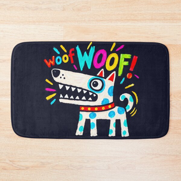 Item preview, woof! WOOF!!  Loud Colorful Spotty Dog Barking Woof Art designed and sold by Big Bang Canvas.