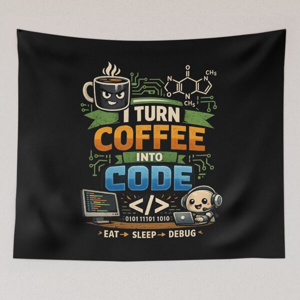 Item preview, I turn Coffee Into Code – Funny Programmer Caffeine Coding designed and sold by SidTastic .