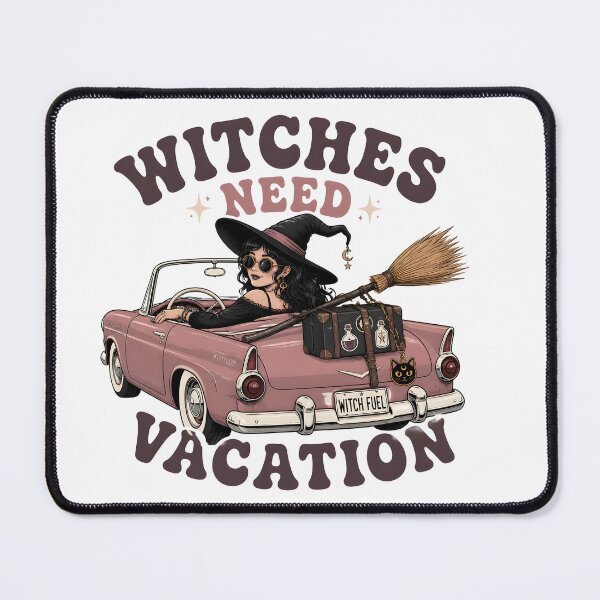 Item preview, Witches Need Vacation Pink Vintage Car Spooky designed and sold by RoyesButler.
