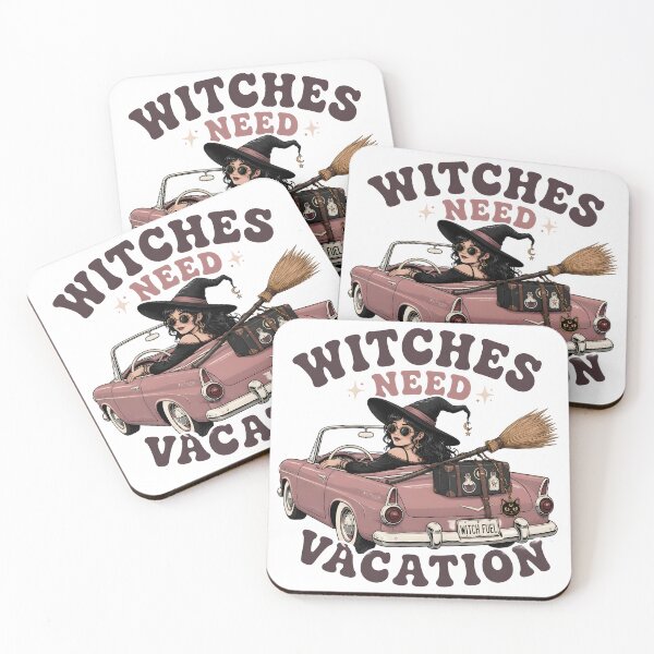 Item preview, Witches Need Vacation Pink Vintage Car Spooky designed and sold by RoyesButler.