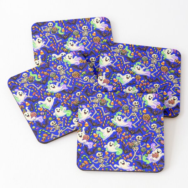 Item preview, Happy Ghosts & Dancing Skeletons Halloween Pattern – Spooky Candy & Bats designed and sold by Island Pace Design.