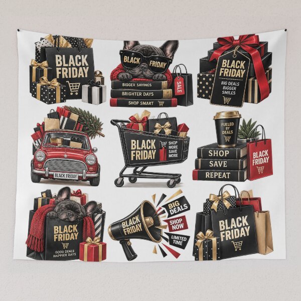 Item preview, Black Friday Shopping Deals and Gifts Collection designed and sold by Gold Turtle  Lina.