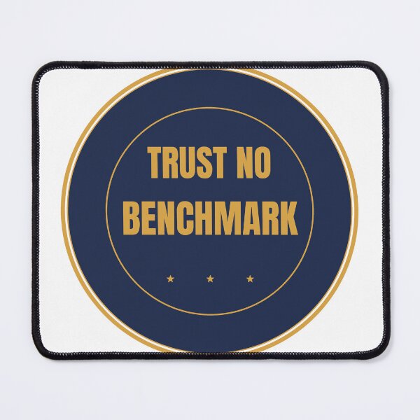 Item preview, Trust No Benchmark Funny AI Badge Shirt Dark designed and sold by BerkleyCo.
