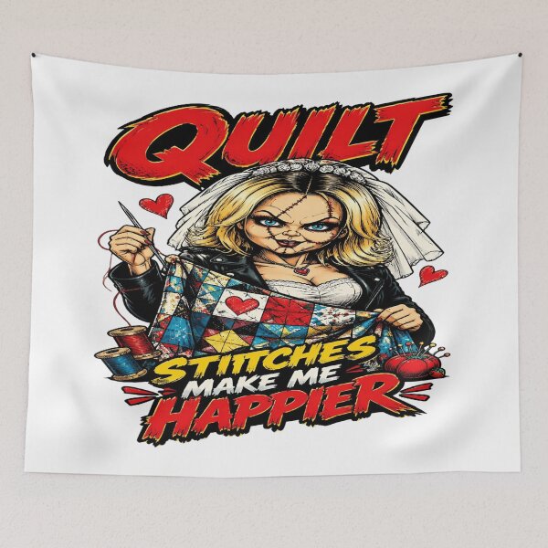 Item preview, QUILT Stitches Make Me Happier – Spooky Gothic Quilter Funny Quilting Gift designed and sold by MAJCO-ART.