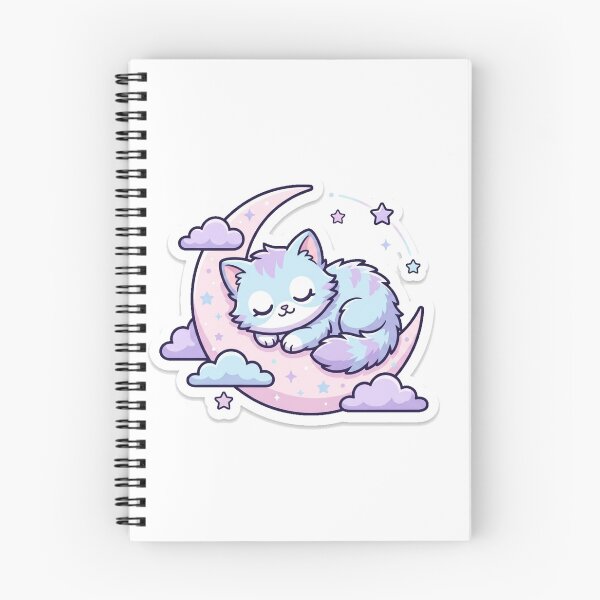 Item preview, Cute Sleeping Kitten on Crescent Moon Sticker designed and sold by 7oliver.