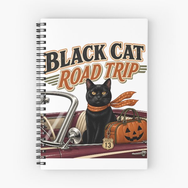 Item preview, Black Cat Road Trip Vintage Car Spooky Pet designed and sold by RoyesButler.