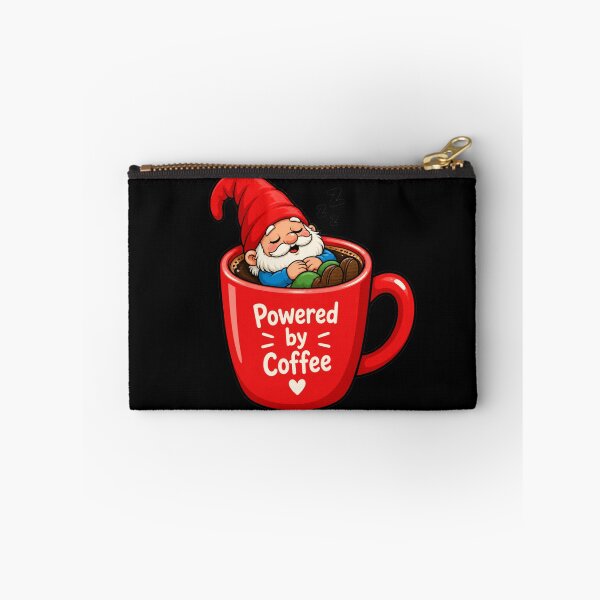 Item preview, Cute Sleeping Garden Gnome Powered by Coffee Funny Sticker Design designed and sold by Altospecial.