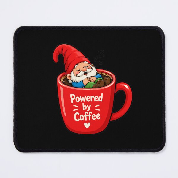 Item preview, Cute Sleeping Garden Gnome Powered by Coffee Funny Sticker Design designed and sold by Altospecial.