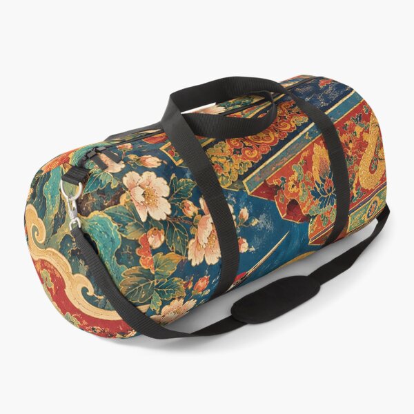 Item preview, Red Crowned Cranes and Peonies Asian Folk Art designed and sold by Gold Turtle  Lina.