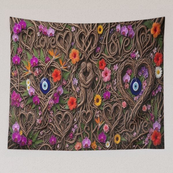 Item preview, Eternal Lovers Root Art - Hidden Love Message and Evil Eye designed and sold by Breezes-of-Ida.